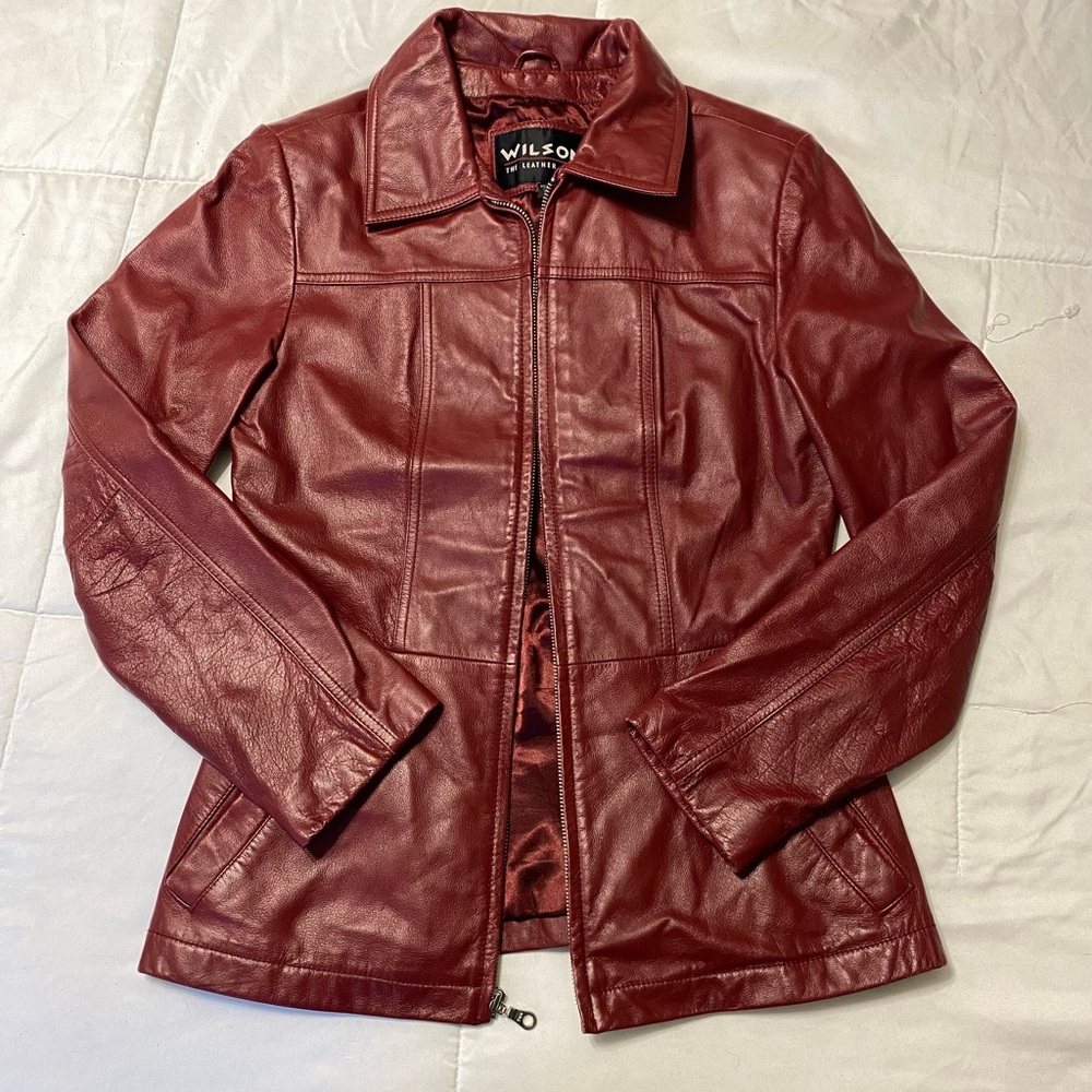 Wilson’s Leather Women's Deep Red Genuine Leather Jacket
